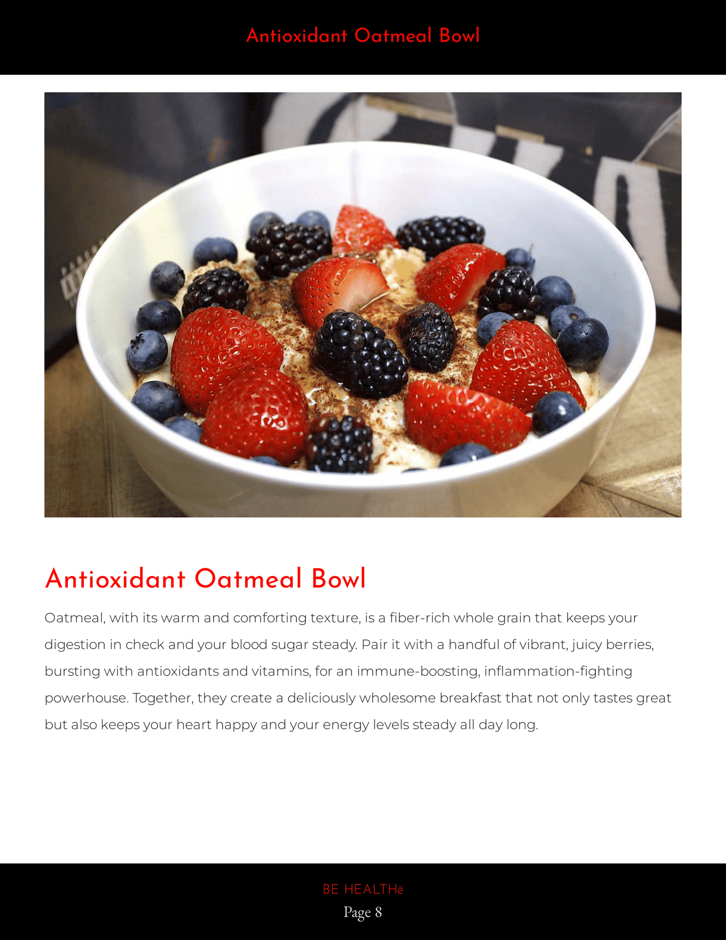 Oatmeal bowl with mixed berries